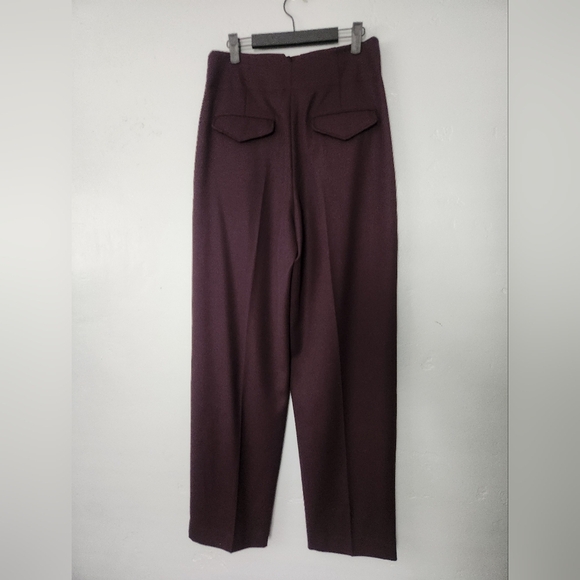 3.1 Philip Lim 100% Wool Wide Leg High Waisted Burgundy Pant Sz 4 - Picture 2 of 10